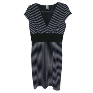 Y2K Glory USA Black Pinstripe Short Sleeve Dress Size M